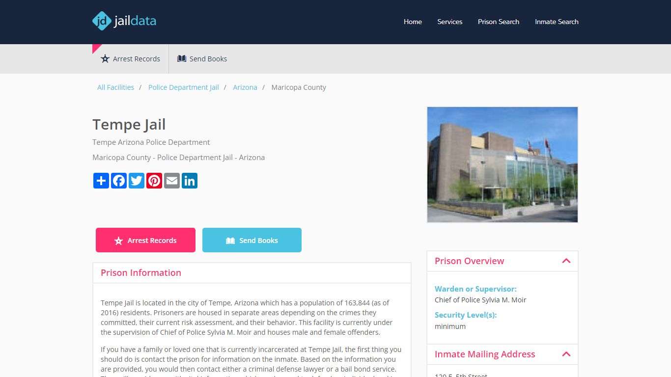 Tempe Jail Inmate Search and Prisoner Info - Tempe, AZ - Jaildata.com
